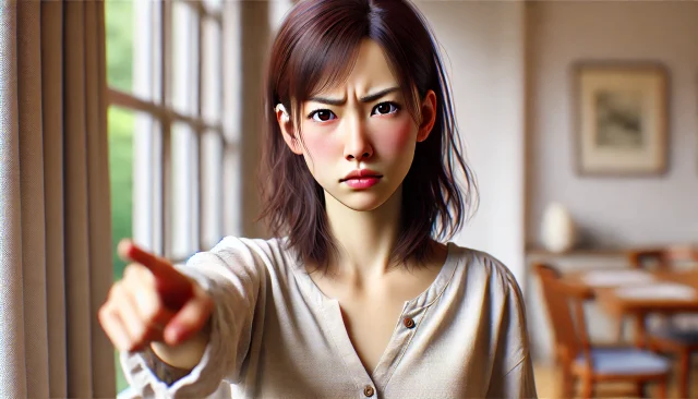 パパ活相手の男性に怒る女性