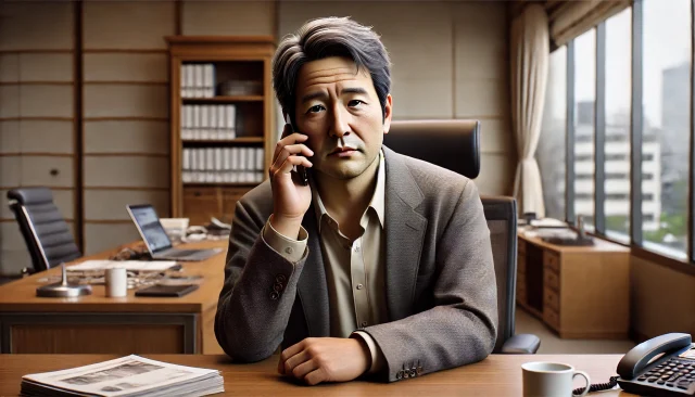 パパ活相手に電話をする男性
