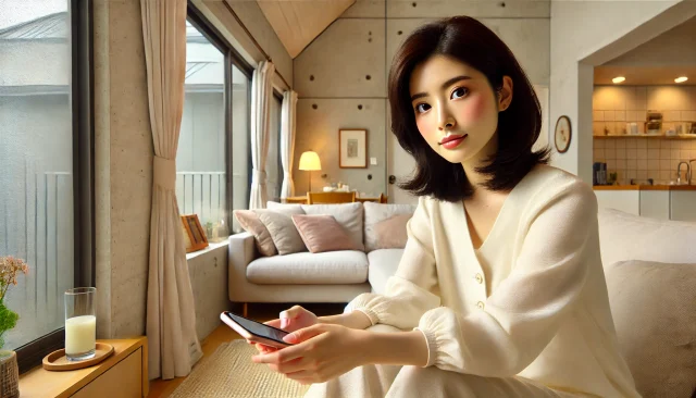 パパ活アプリでマッチングした相手と顔合わせの条件交渉をする女性