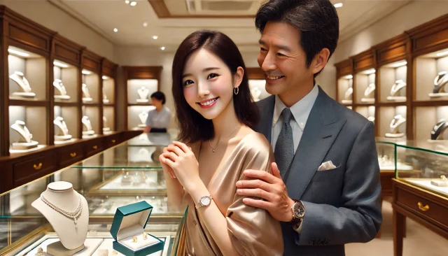 パパ活女子へプレゼントを買ってあげる男性