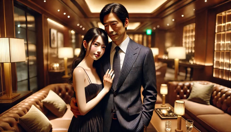 パパ活相手の男性を本気で好きになりハグする女性
