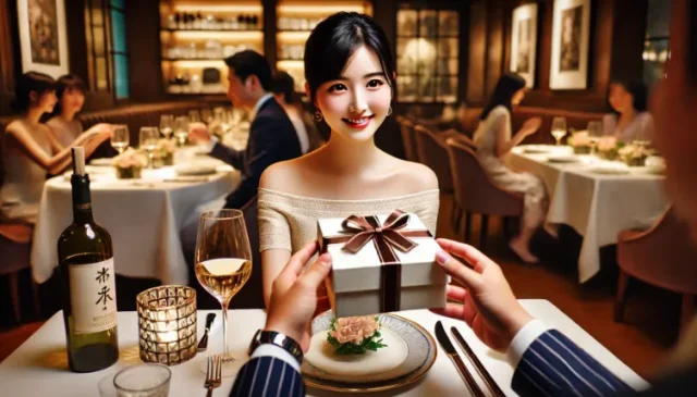 プレゼントに喜ぶパパ活女子