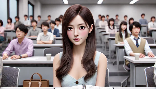 大学で勉強するJD（女子大生）パパ活女子