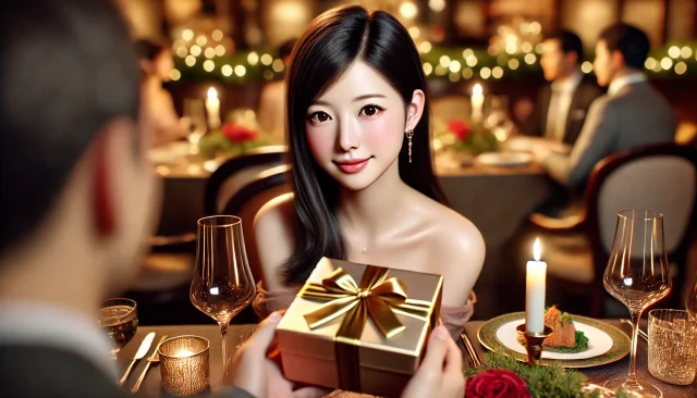 パパ活でクリスマスプレゼントを渡す