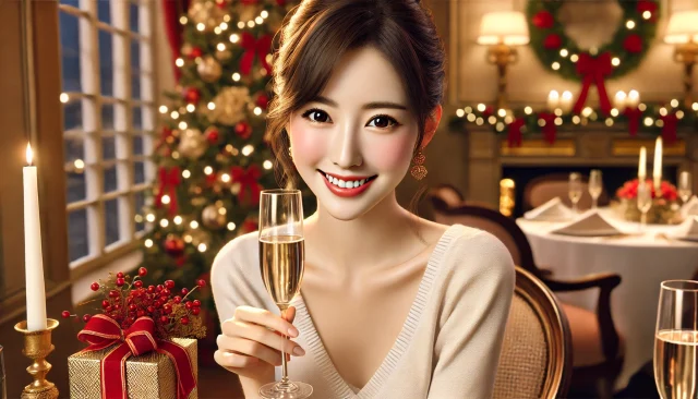 パパ活でクリスマスデートを楽しむ女性